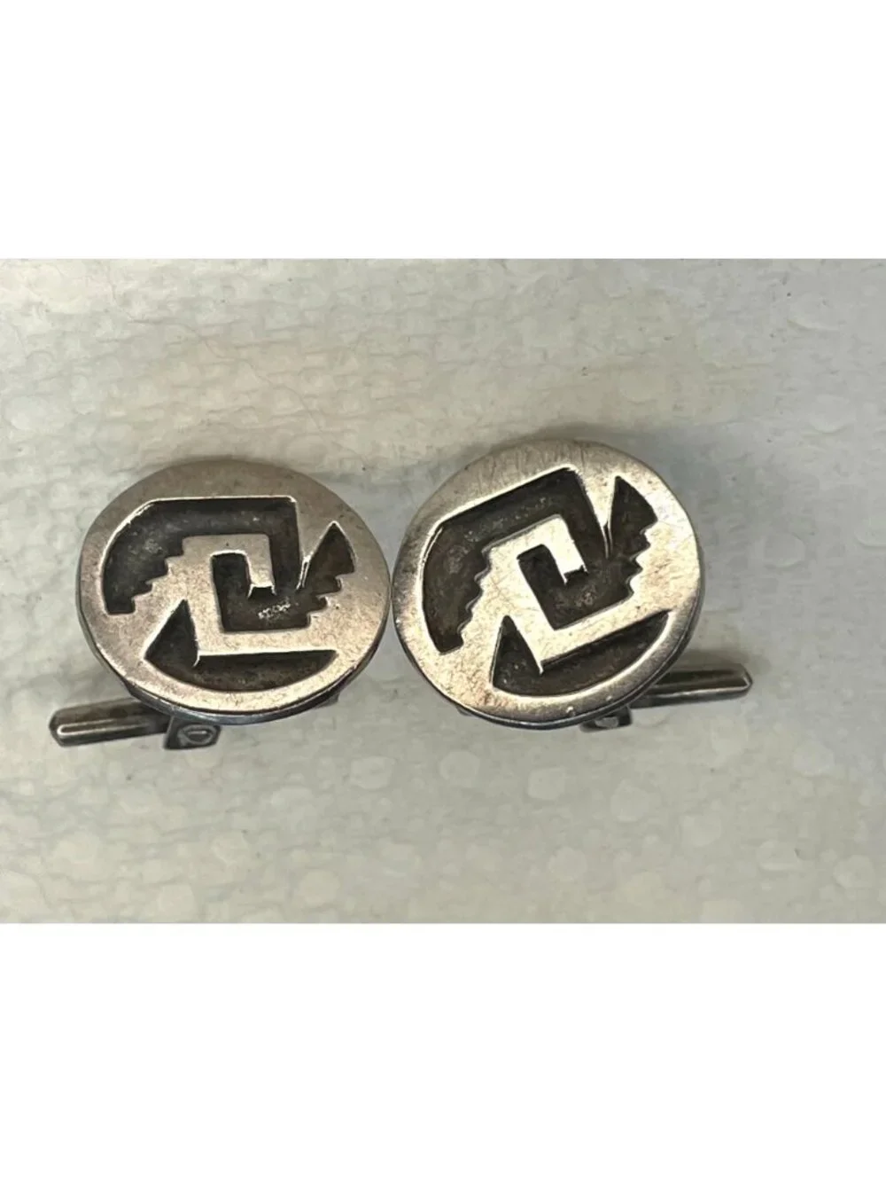 Federico Jimenez FCG 925 Sterling Silver Cufflinks Southwestern Geometric Step M
